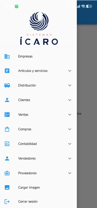 Menú principal de ERAS App
